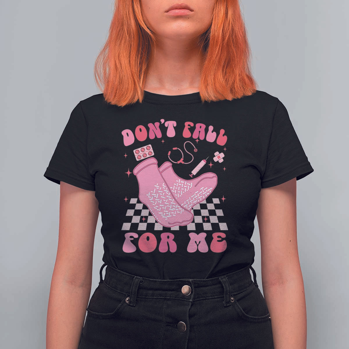 Funny Nurse Valentine Gift T Shirt For Women Don't Fall For Me ER RN