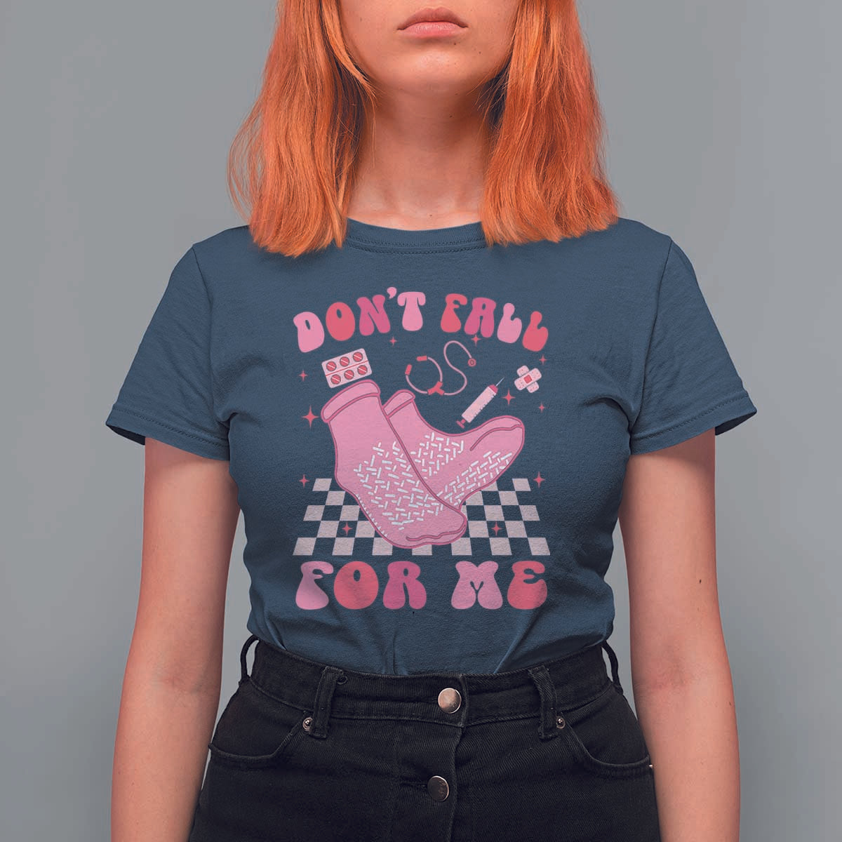 Funny Nurse Valentine Gift T Shirt For Women Don't Fall For Me ER RN