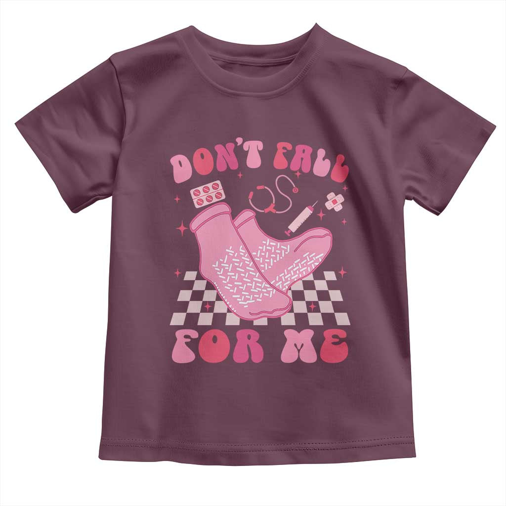 Funny Nurse Valentine Gift Toddler T Shirt Don't Fall For Me ER RN