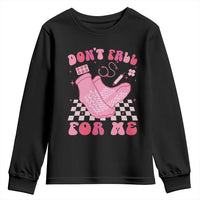Funny Nurse Valentine Gift Youth Sweatshirt Don't Fall For Me ER RN