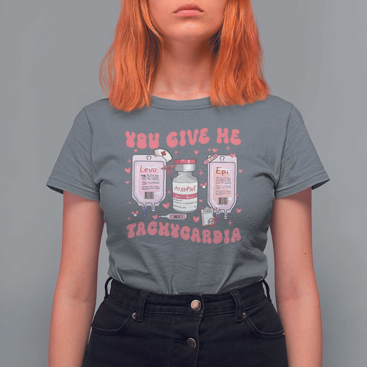 Nurse Valentine's Day T Shirt For Women Pharmacist Critical Care ICU PICU Rn Pharmacy Tech Vday Gift