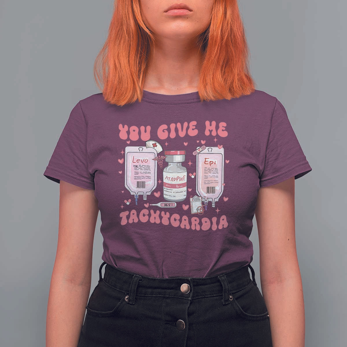 Nurse Valentine's Day T Shirt For Women Pharmacist Critical Care ICU PICU Rn Pharmacy Tech Vday Gift