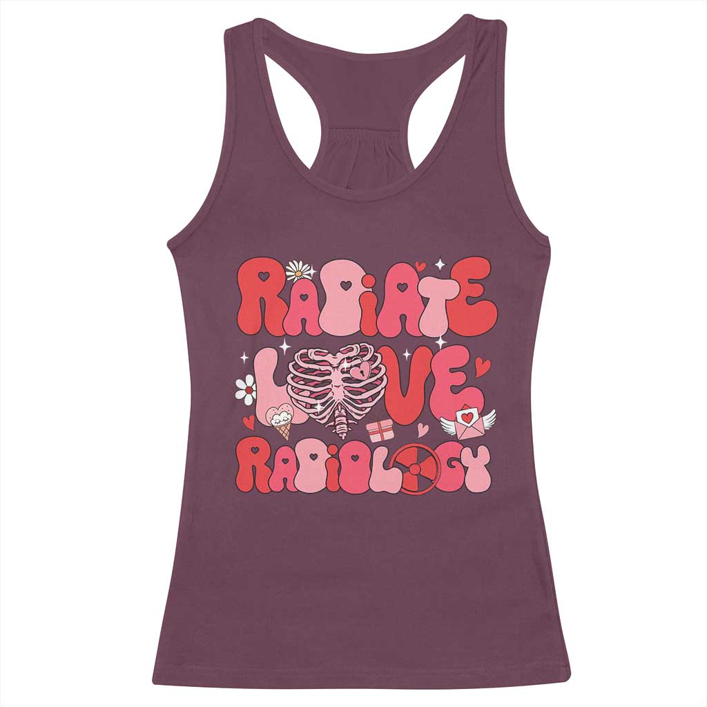 Rad Tech Nurse Valentine's Day Racerback Tank Top X-Ray Ultrasound MRI CT Mammography Technologist Vday Gift