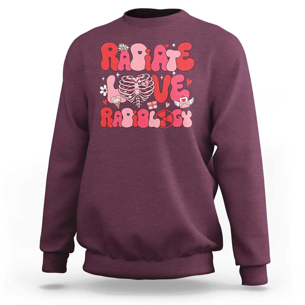 Rad Tech Nurse Valentine's Day Sweatshirt X-Ray Ultrasound MRI CT Mammography Technologist Vday Gift