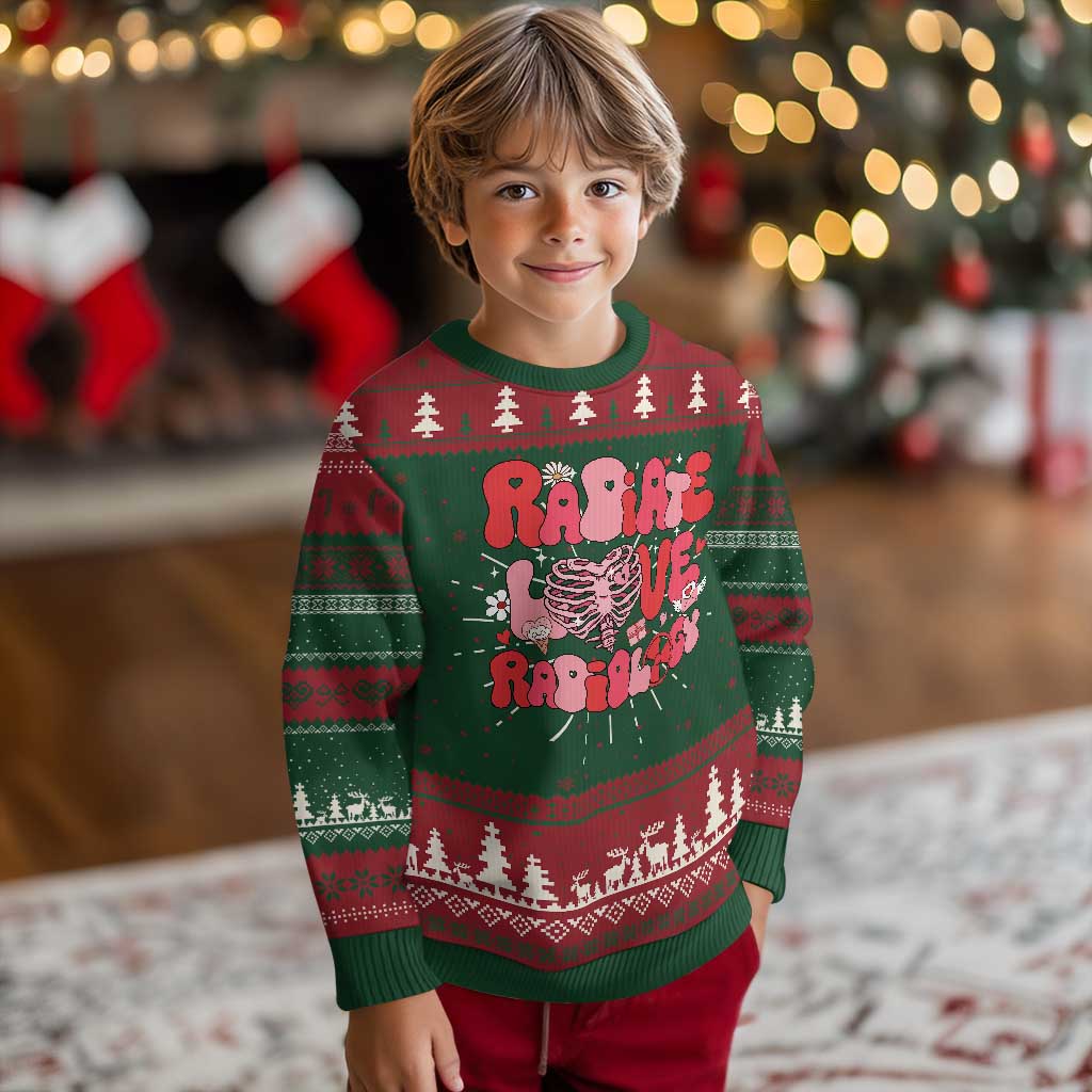 Rad Tech Nurse Valentine's Day Knitted Sweatshirt X-Ray Ultrasound MRI CT Mammography Technologist Vday Gift - Wonder Print Shop