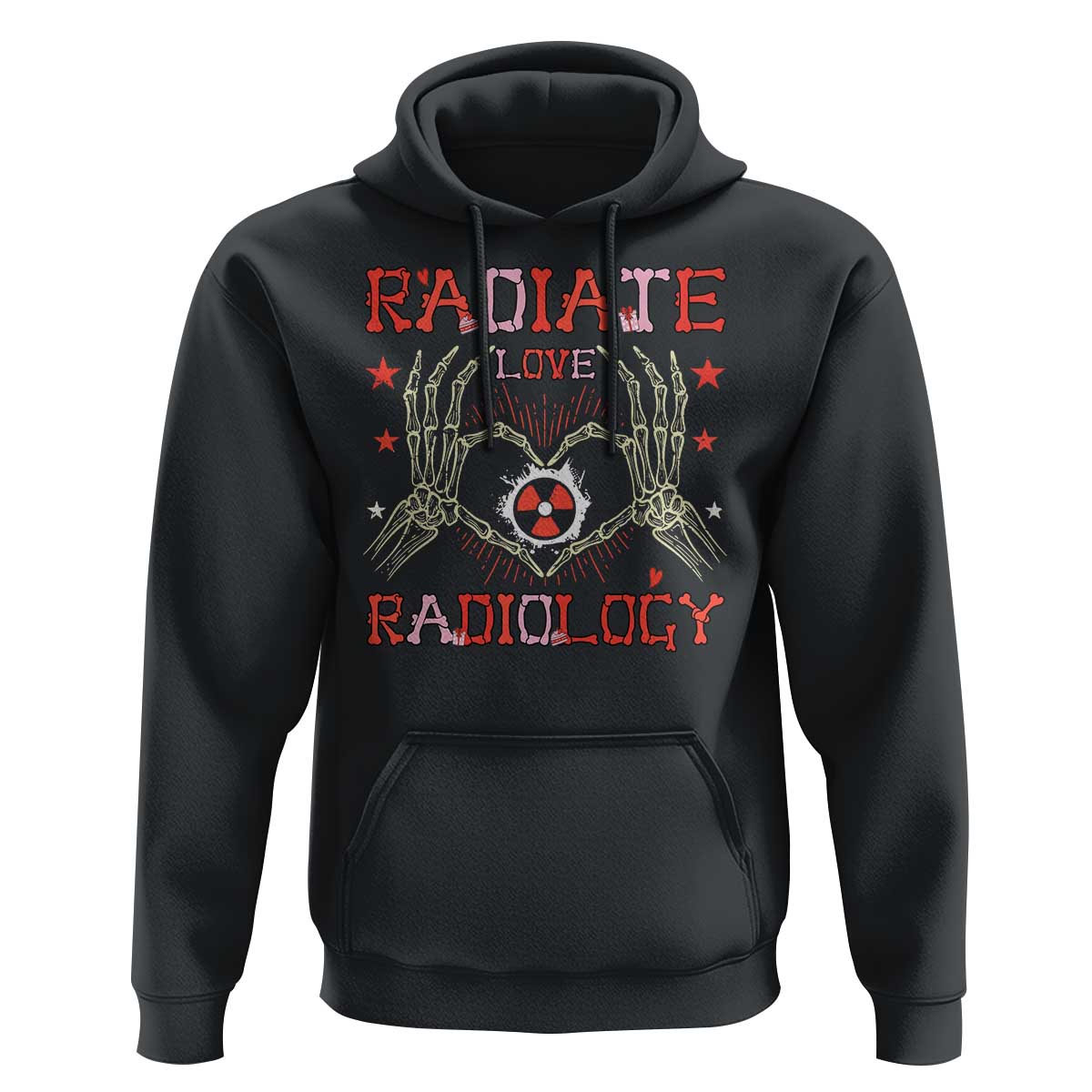 Valentines Radiology Hoodie Retro Rad Tech Skeleton Radiate Love Radiology