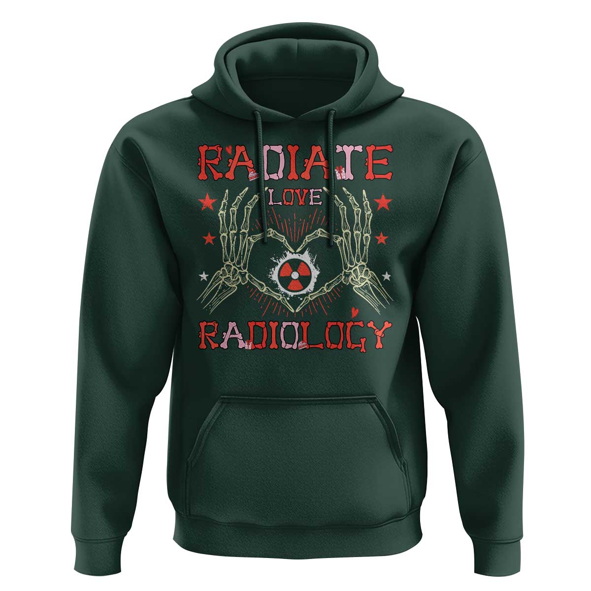 Valentines Radiology Hoodie Retro Rad Tech Skeleton Radiate Love Radiology
