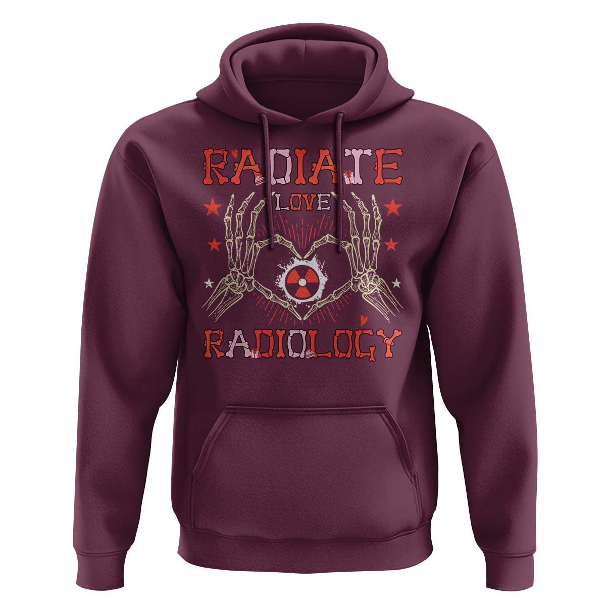 Valentines Radiology Hoodie Retro Rad Tech Skeleton Radiate Love Radiology