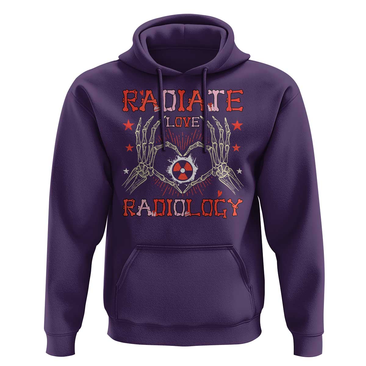 Valentines Radiology Hoodie Retro Rad Tech Skeleton Radiate Love Radiology
