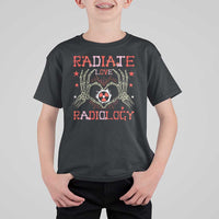 Valentines Radiology T Shirt For Kid Retro Rad Tech Skeleton Radiate Love Radiology