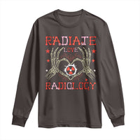 Valentines Radiology Long Sleeve Shirt Retro Rad Tech Skeleton Radiate Love Radiology
