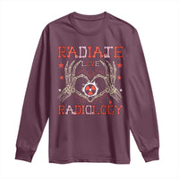 Valentines Radiology Long Sleeve Shirt Retro Rad Tech Skeleton Radiate Love Radiology