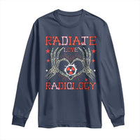 Valentines Radiology Long Sleeve Shirt Retro Rad Tech Skeleton Radiate Love Radiology