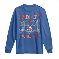 Valentines Radiology Long Sleeve Shirt Retro Rad Tech Skeleton Radiate Love Radiology