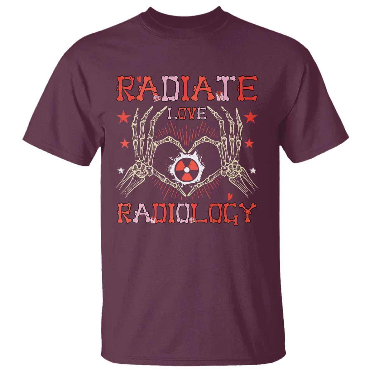 Valentines Radiology T Shirt Retro Rad Tech Skeleton Radiate Love Radiology