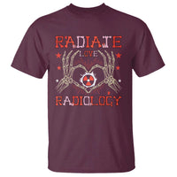 Valentines Radiology T Shirt Retro Rad Tech Skeleton Radiate Love Radiology