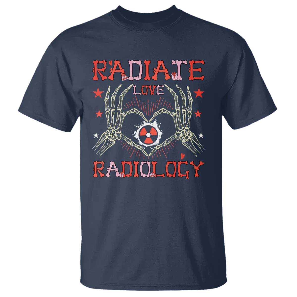 Valentines Radiology T Shirt Retro Rad Tech Skeleton Radiate Love Radiology