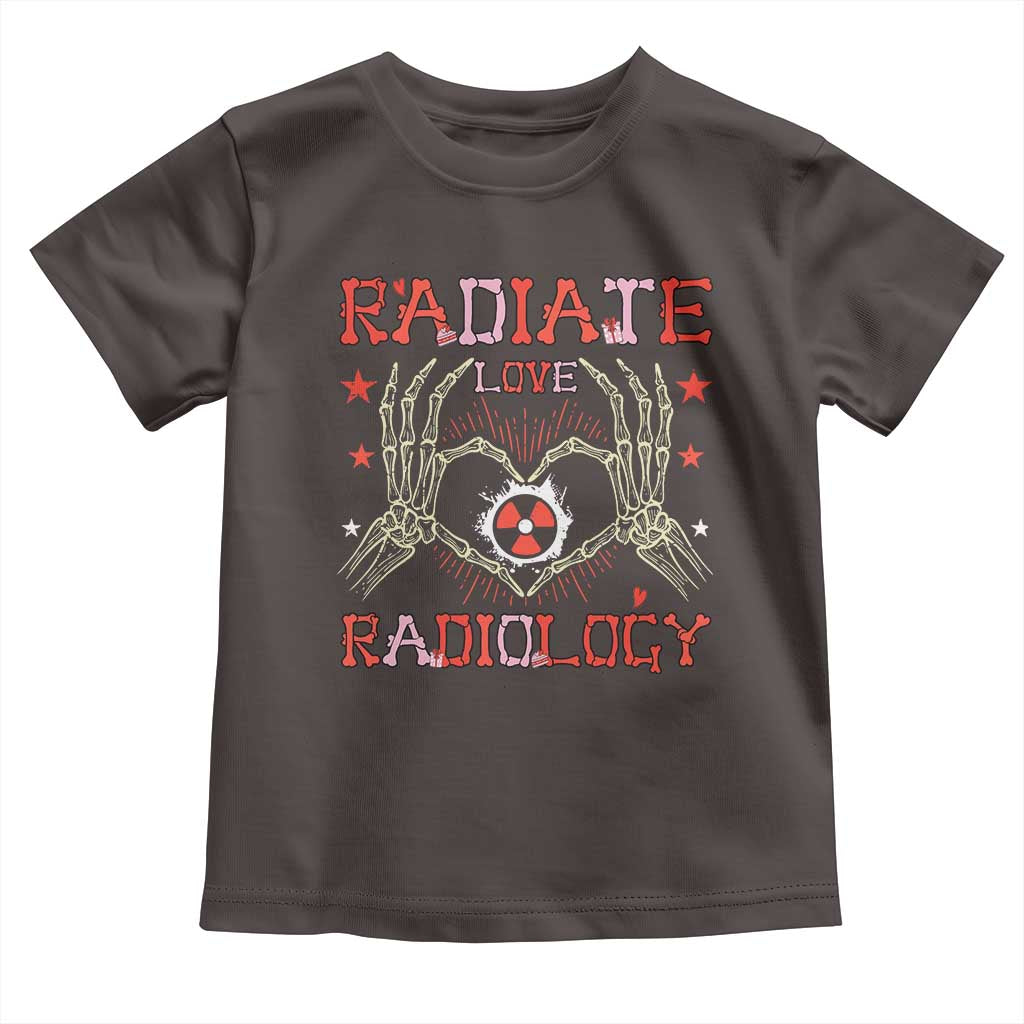 Valentines Radiology Toddler T Shirt Retro Rad Tech Skeleton Radiate Love Radiology