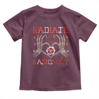 Valentines Radiology Toddler T Shirt Retro Rad Tech Skeleton Radiate Love Radiology