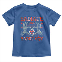 Valentines Radiology Toddler T Shirt Retro Rad Tech Skeleton Radiate Love Radiology