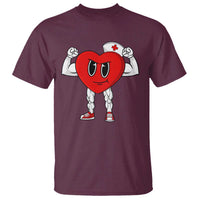 Heart Nurse Valentines Day T Shirt RN CNA ICU Cardiac Heart Anatomy