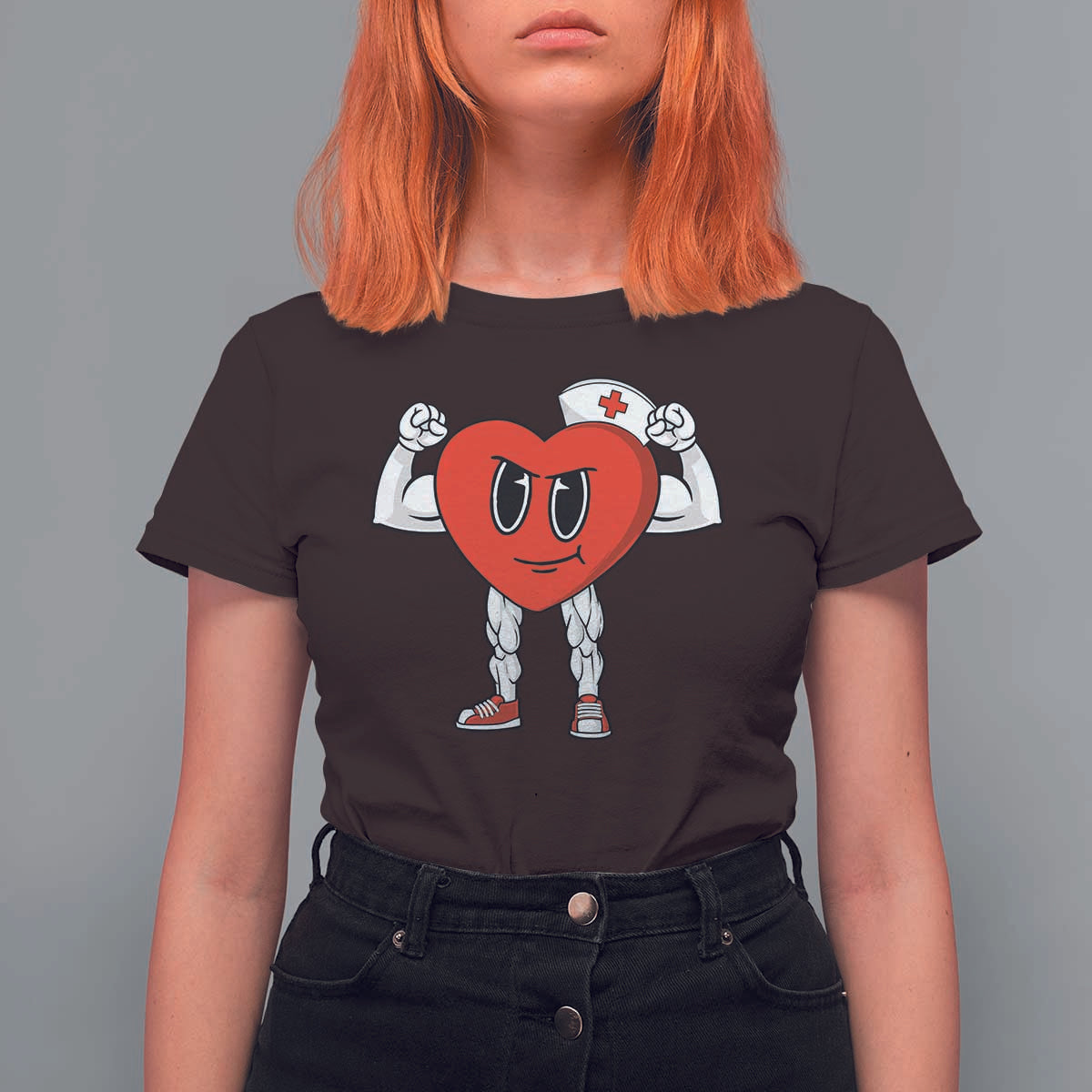 Heart Nurse Valentines Day T Shirt For Women RN CNA ICU Cardiac Heart Anatomy