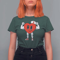 Heart Nurse Valentines Day T Shirt For Women RN CNA ICU Cardiac Heart Anatomy