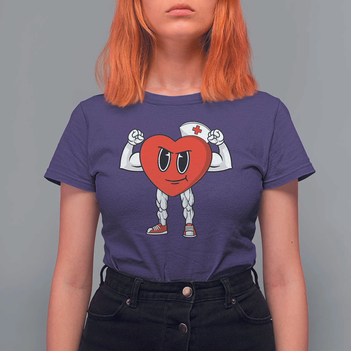 Heart Nurse Valentines Day T Shirt For Women RN CNA ICU Cardiac Heart Anatomy