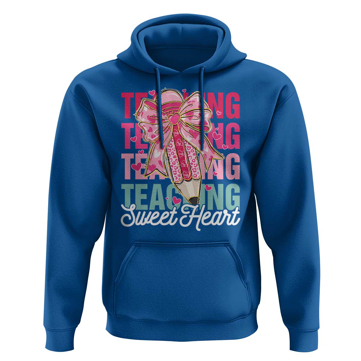 Teacher Valentine Coquette Bow Hoodie Teaching Sweethearts