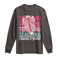 Teacher Valentine Coquette Bow Long Sleeve Shirt Teaching Sweethearts