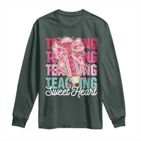 Teacher Valentine Coquette Bow Long Sleeve Shirt Teaching Sweethearts