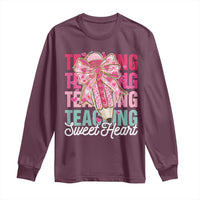 Teacher Valentine Coquette Bow Long Sleeve Shirt Teaching Sweethearts