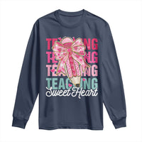 Teacher Valentine Coquette Bow Long Sleeve Shirt Teaching Sweethearts