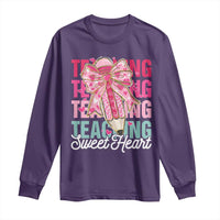 Teacher Valentine Coquette Bow Long Sleeve Shirt Teaching Sweethearts