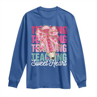 Teacher Valentine Coquette Bow Long Sleeve Shirt Teaching Sweethearts