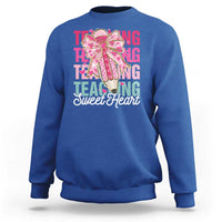 Teacher Valentine Coquette Bow Sweatshirt Teaching Sweethearts