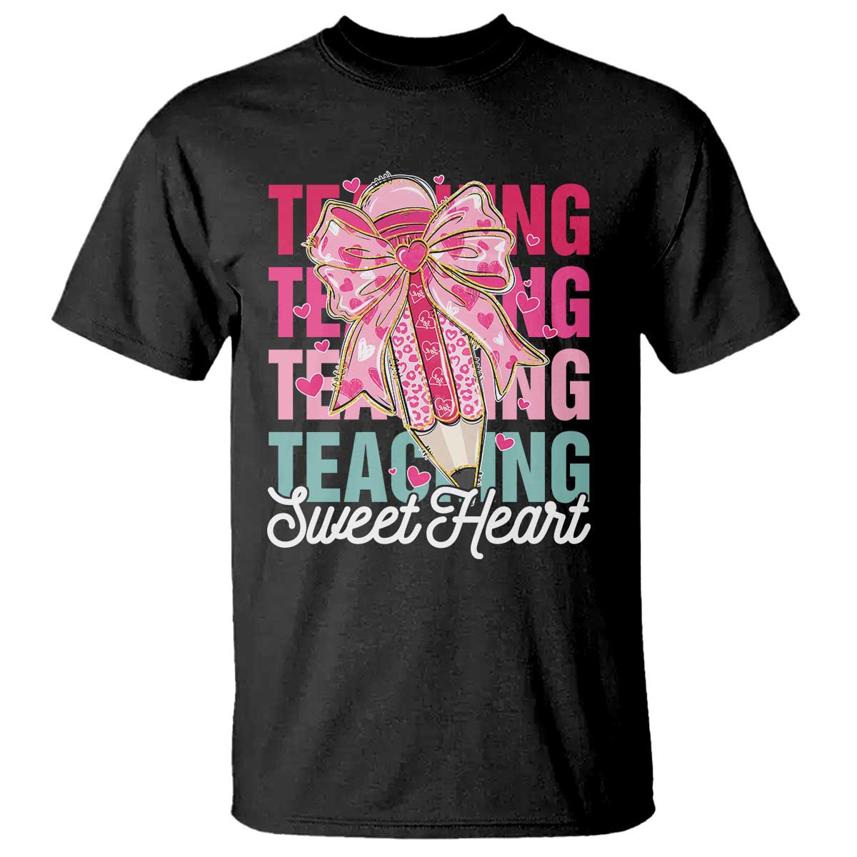 Teacher Valentine Coquette Bow T Shirt Teaching Sweethearts