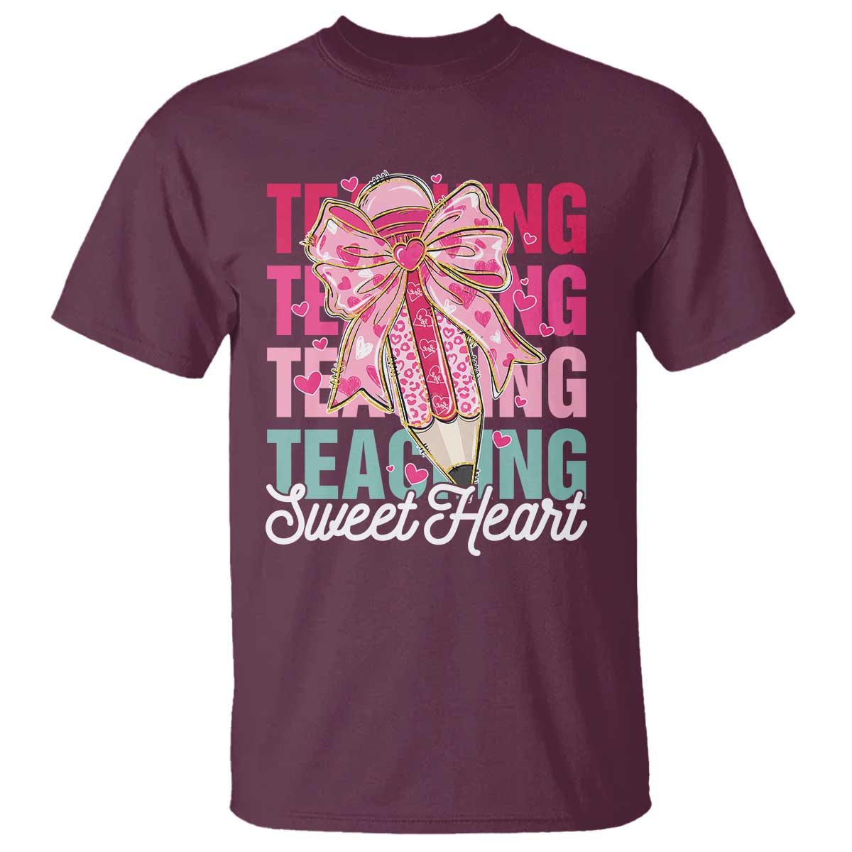 Teacher Valentine Coquette Bow T Shirt Teaching Sweethearts
