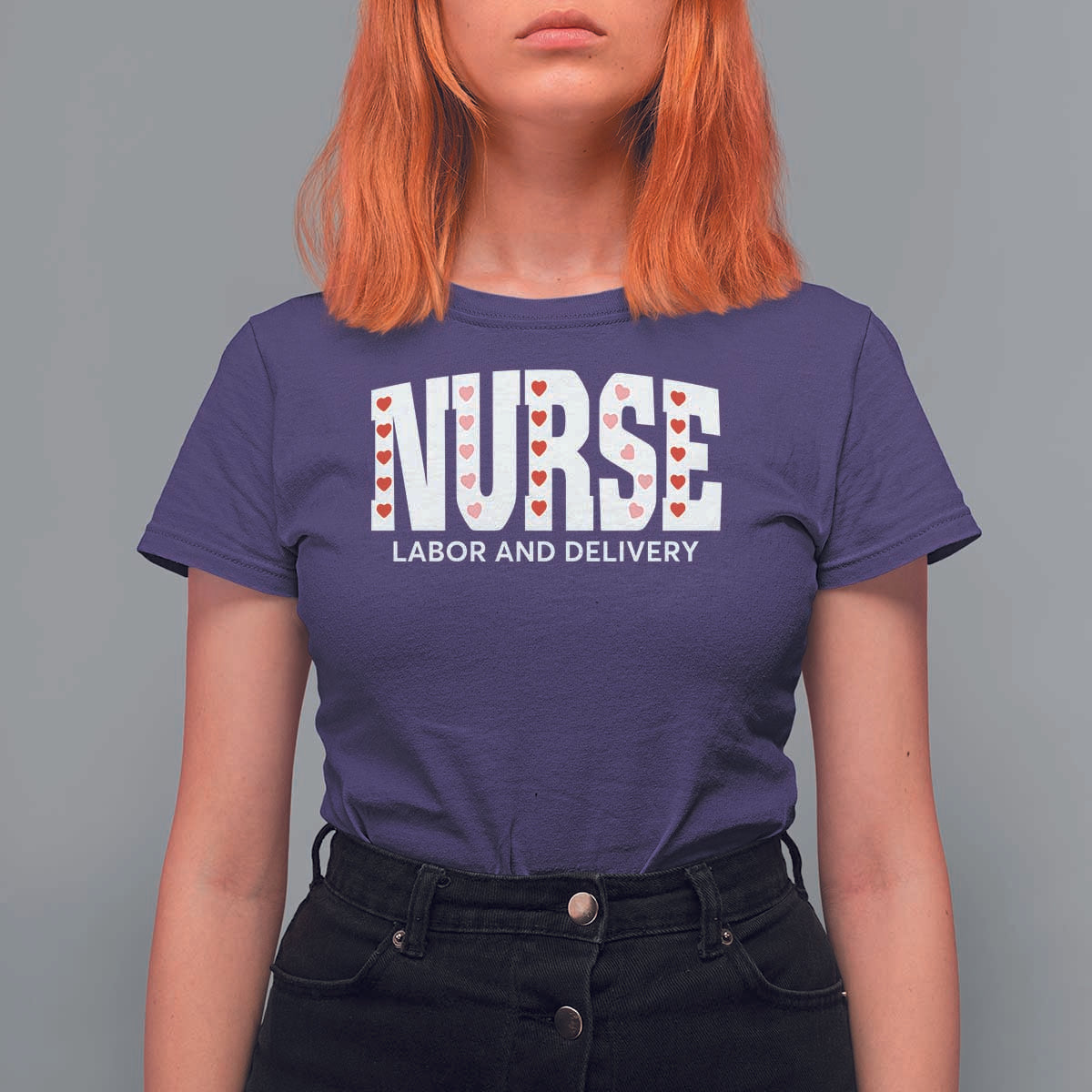 Nurse Labor and Delivery T Shirt For Women L&D Maternity Nursing Baby Delivery Valentines Day