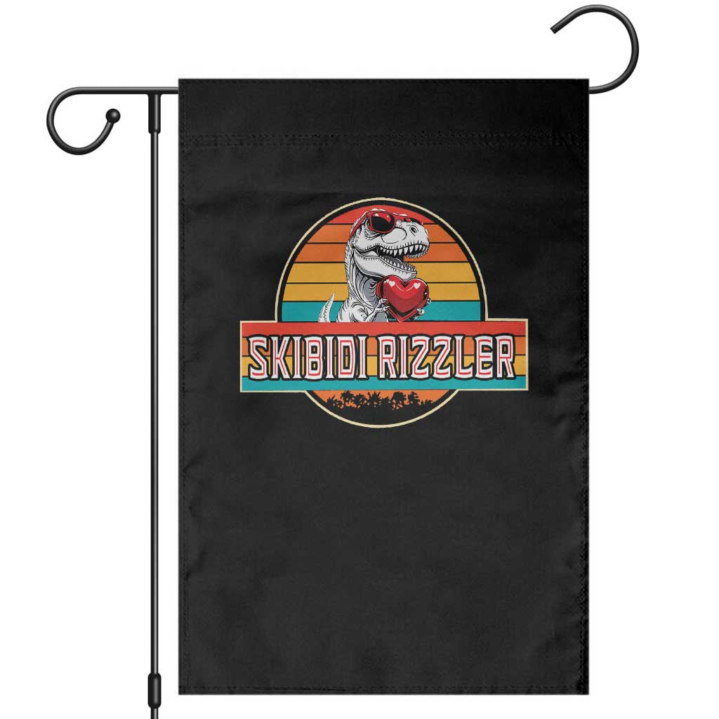 Vintage Valentines Dinosaur Garden Flag Funny Dino Meme Skibidi Rizzler - Wonder Print Shop