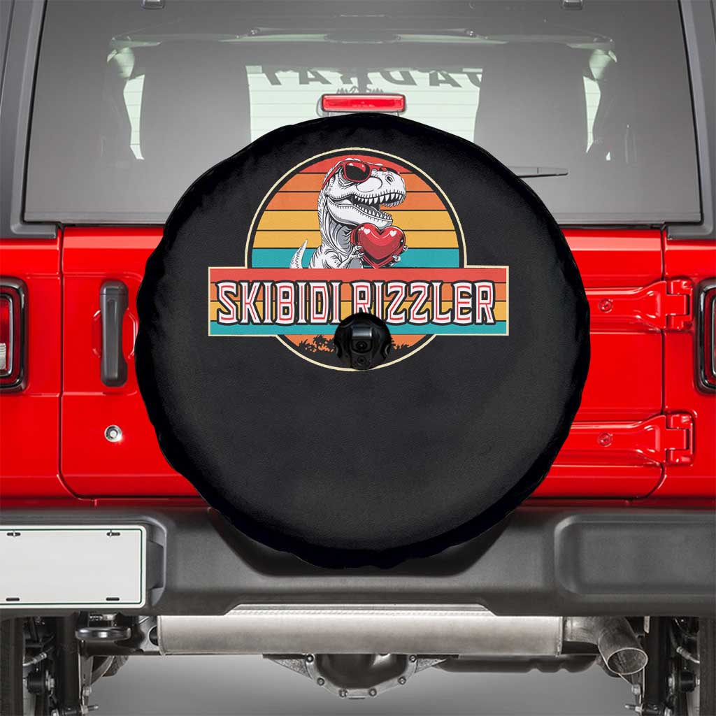 Vintage Valentines Dinosaur Spare Tire Cover Funny Dino Meme Skibidi Rizzler - Wonder Print Shop