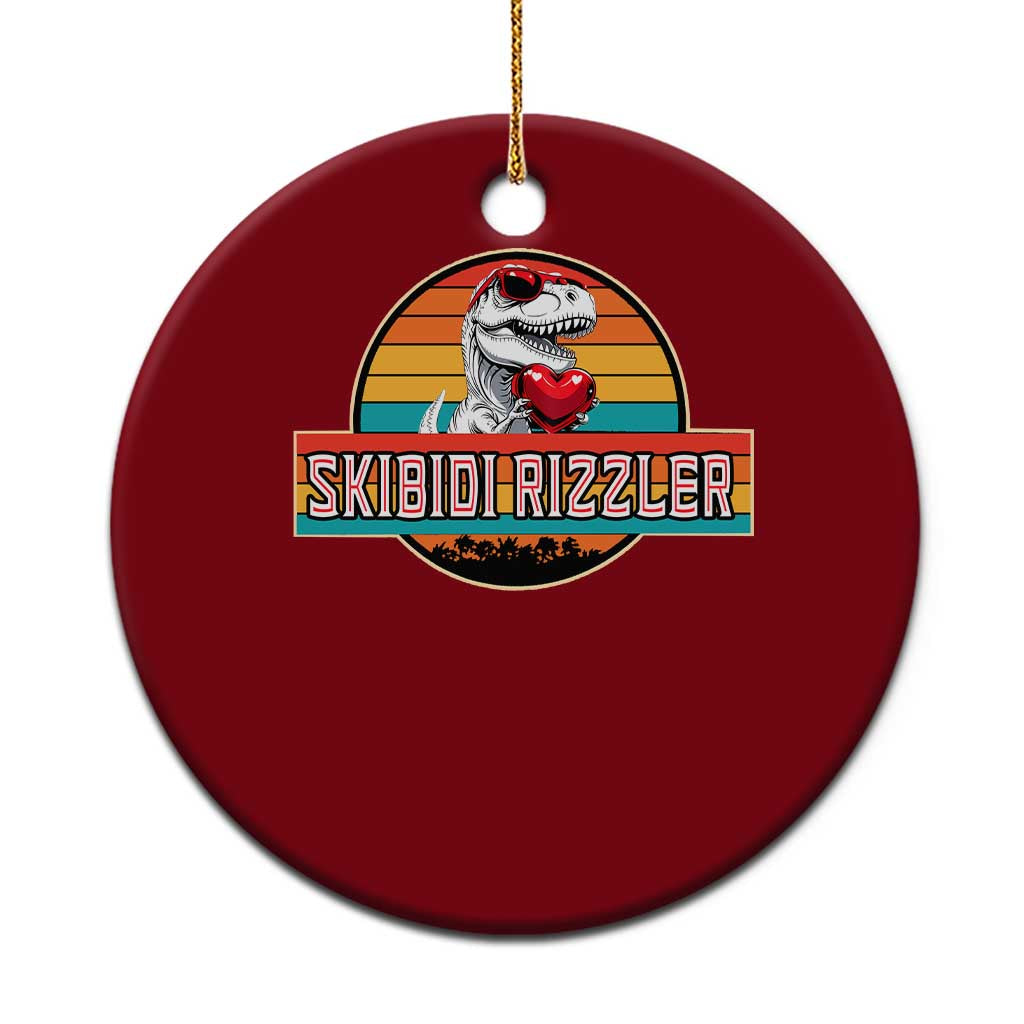 Vintage Valentines Dinosaur Ceramic Ornament Funny Dino Meme Skibidi Rizzler - Wonder Print Shop