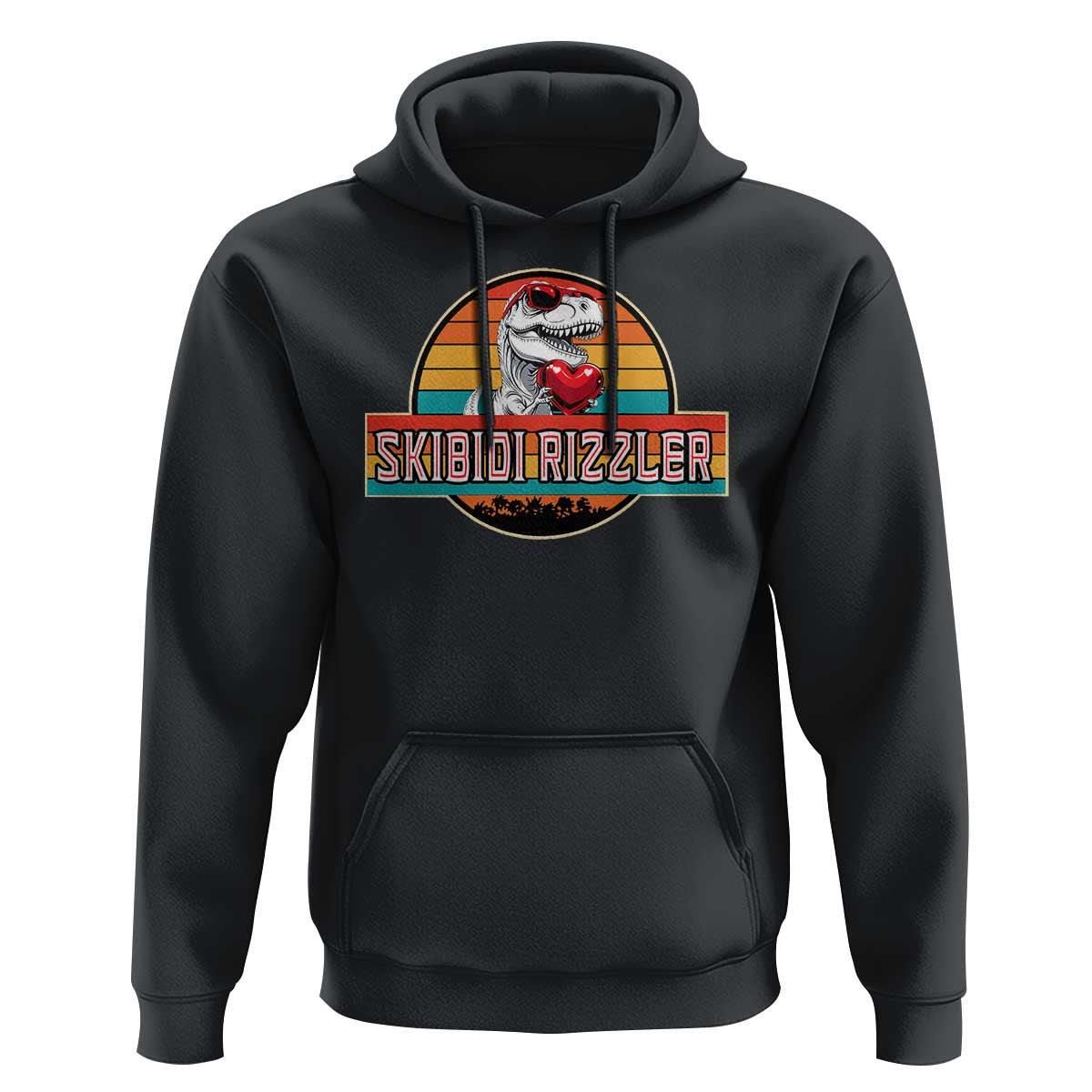 Vintage Valentines Dinosaur Hoodie Funny Dino Meme Skibidi Rizzler - Wonder Print Shop