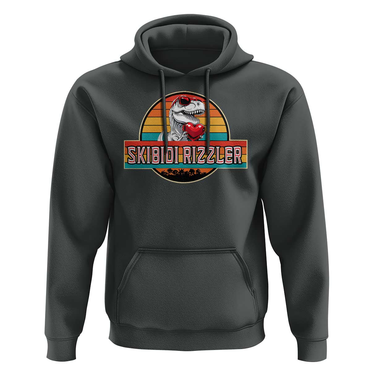 Vintage Valentines Dinosaur Hoodie Funny Dino Meme Skibidi Rizzler - Wonder Print Shop
