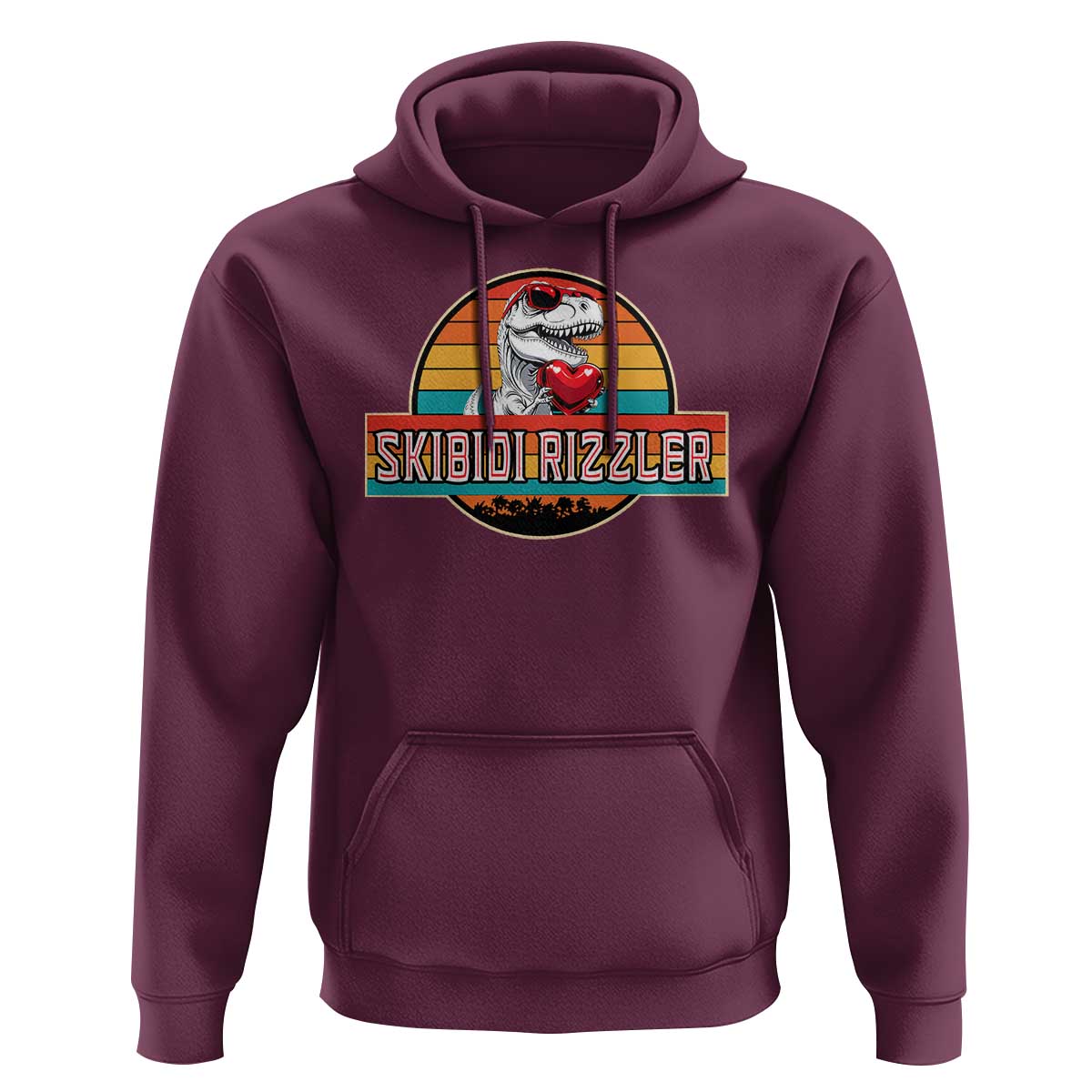 Vintage Valentines Dinosaur Hoodie Funny Dino Meme Skibidi Rizzler - Wonder Print Shop