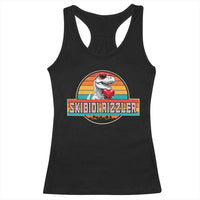 Vintage Valentines Dinosaur Racerback Tank Top Funny Dino Meme Skibidi Rizzler - Wonder Print Shop
