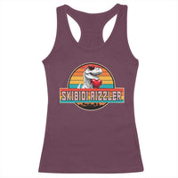 Vintage Valentines Dinosaur Racerback Tank Top Funny Dino Meme Skibidi Rizzler - Wonder Print Shop