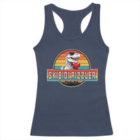 Vintage Valentines Dinosaur Racerback Tank Top Funny Dino Meme Skibidi Rizzler - Wonder Print Shop