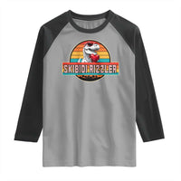 Vintage Valentines Dinosaur Raglan Shirt Funny Dino Meme Skibidi Rizzler - Wonder Print Shop
