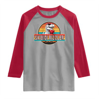 Vintage Valentines Dinosaur Raglan Shirt Funny Dino Meme Skibidi Rizzler - Wonder Print Shop